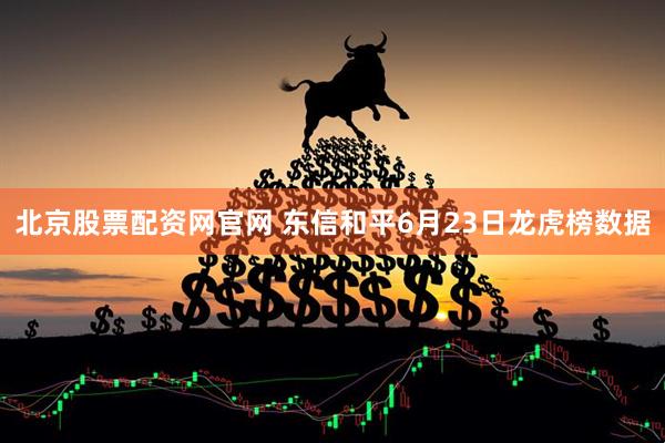 北京股票配资网官网 东信和平6月23日龙虎榜数据