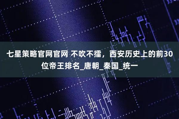 七星策略官网官网 不吹不擂，西安历史上的前30位帝王排名_唐朝_秦国_统一