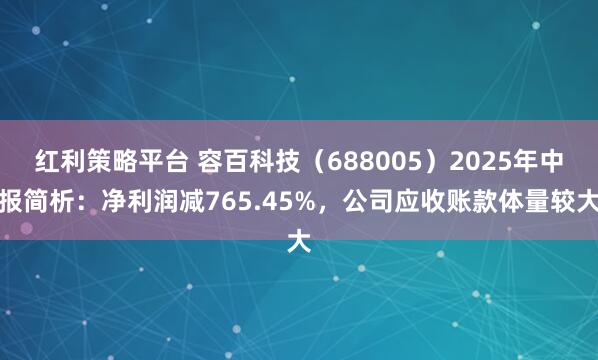 红利策略平台 容百科技（688005）2025年中报简析：净利润减765.45%，公司应收账款体量较大